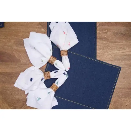 C&F Home Green Palms Embroidered Machine Washable Hemstitch Napkins Set of 6 image {3}