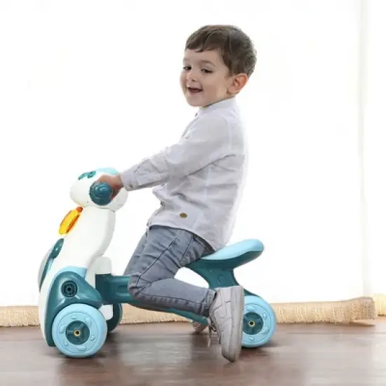 Costway Baby Balance Bike Musical Ride Toy w/ Sensing Function & Light Toddler Walker image {2}