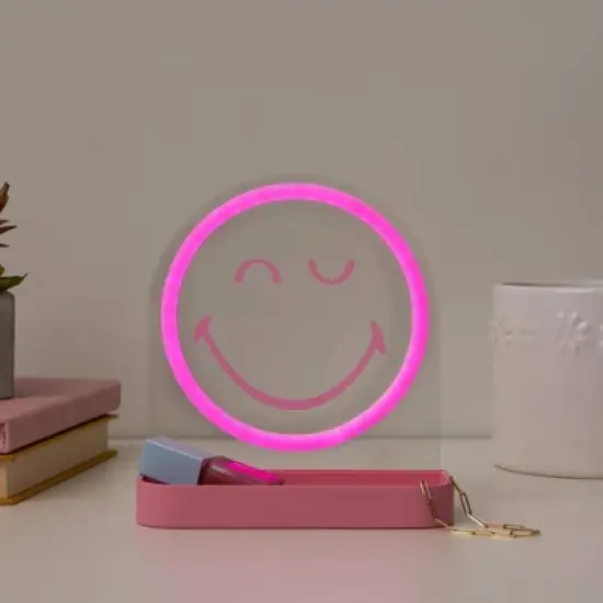 Yoobi SmileyWorld LED Desk Tray Smiley Pink image {4}