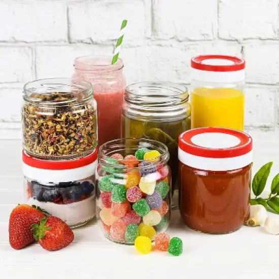 Tribello Glass Mason Jars with Lids image {5}