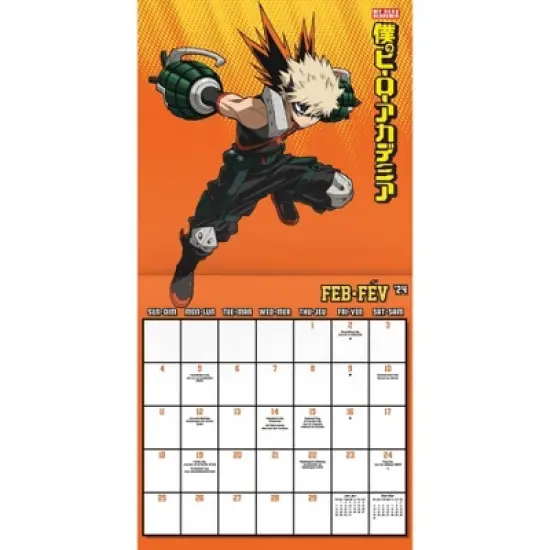 Trends International Inc. 2023-24 Wall Calendar 12"x12" Bilingual English/French My Hero Academia image {2}