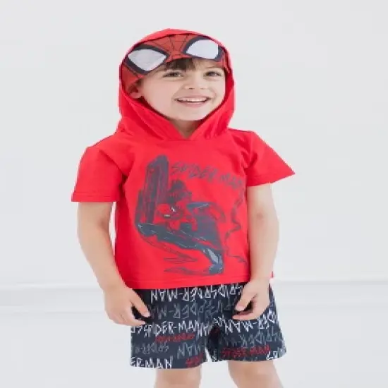 Marvel Spider-Man Cosplay T-Shirt and Mesh Shorts Outfit Set Toddler to Big Kid  image {1}