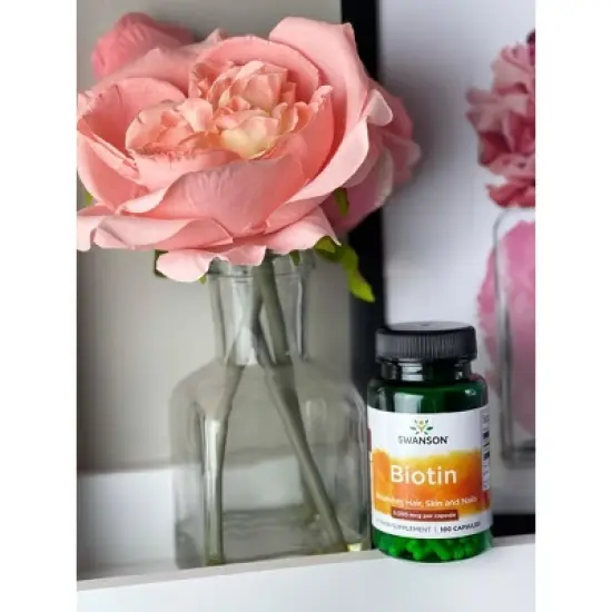 Swanson Biotin, Nourishing Hair, Skin & Nail Support, Promotes Healthy Metabolism & Energy Production, 5000 mcg (100 Capsules) image {1}