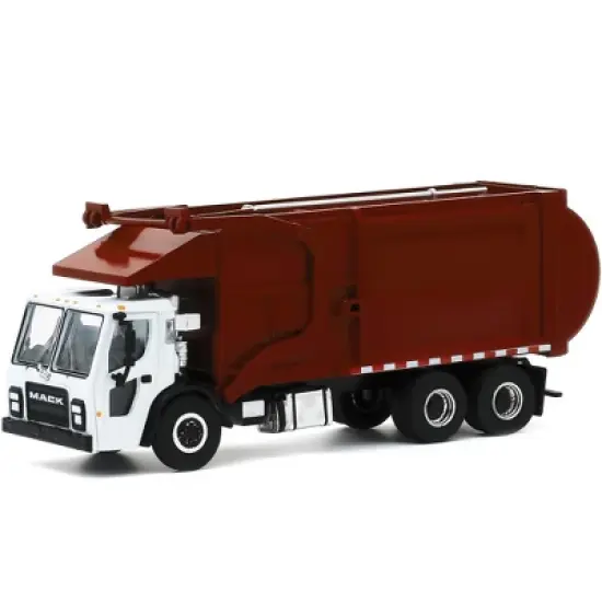 2019 Mack LR Refuse Garbage Truck White and Burgundy "S.D. Trucks" Series 10 1/64 Diecast Model by Greenlight image {1}