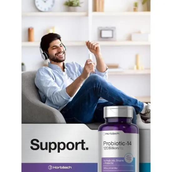 Horbaach Probiotics Supplement 120 Billion CFU with Prebiotics | 50 Capsules image {5}