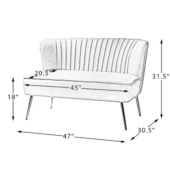 Velvet Nicolas Loveseat Sofa | Karat Home image {9}