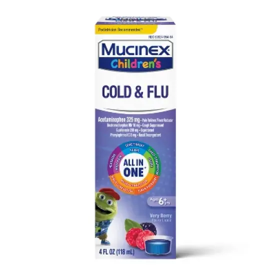 Mucinex Children's Multi-Symptom Cold and Sore Throat Relief Liquid - Very Berry - 4 fl oz image {11}