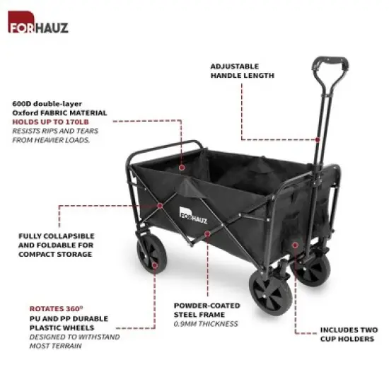 Prosource Folding Wagon Cart image {2}