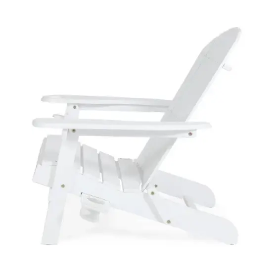 2pk Bellwood Outdoor Acacia Wood Folding Adirondack Chairs White - Christopher Knight Home image {3}