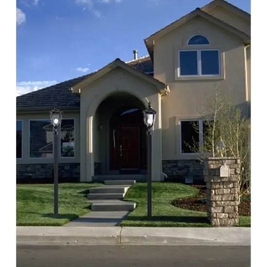 John Timberland Bellagio Vintage Rustic Outdoor Post Light Black 21" Clear Hammered Glass for Exterior Barn Deck Post Light House Porch Yard Patio image {5}