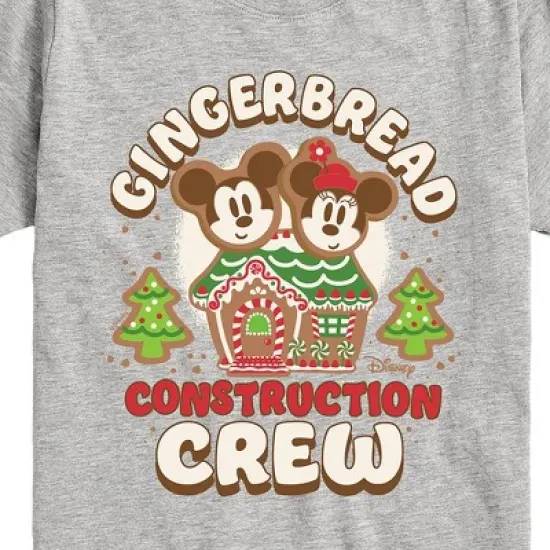 Boys' - Disney - Mickey and Minnie Gingerbread Construction Crew Christmas Short Sleeve Graphic T-Shirt image {1}