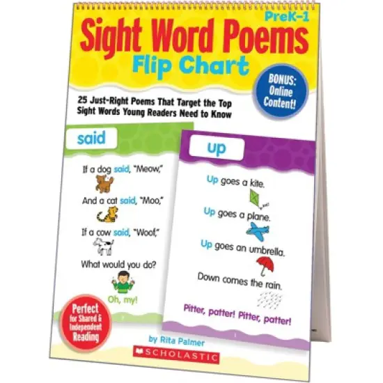 Scholastic Teacher Resources Sight Word Poems Flip Chart: 25 Just-Right Poems image {1}