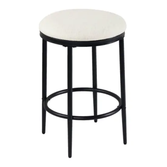 Upholstered Metal Barstool - HomePop image {10}