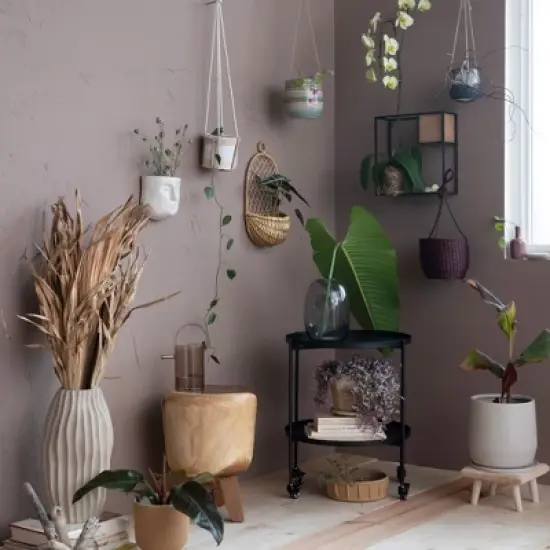 Storied Home Hand-Woven Hanging Seagrass Basket/Planter image {2}