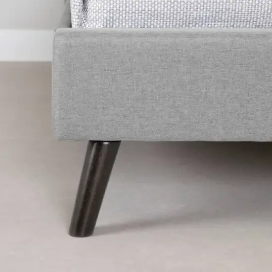 Dylane Upholstered Platform Bed and Headboard Pale Soft - South Shore image {5}