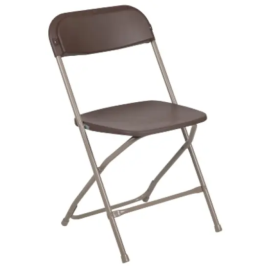 Emma and Oliver Set of 2 Stackable Folding Plastic Chairs - 650 LB Weight Capacity image {4}