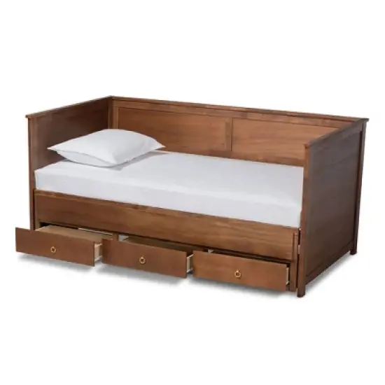 Twin to King Thomas Expandable Daybed with Storage Drawers - Baxton Studio image {1}