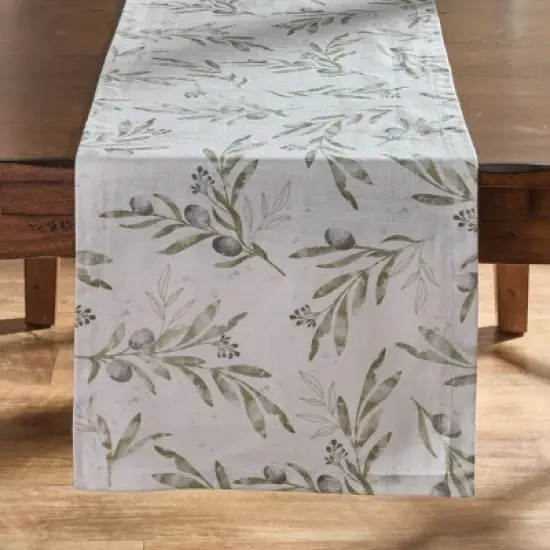 Split P Olive Leaves Table Runner 14" X 54" image {4}