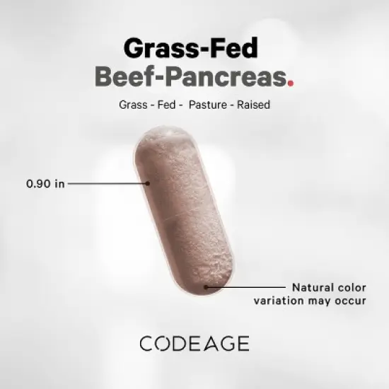Codeage Grass-Fed Beef Pancreas Pasture-Raised Non-Defatted Glandular Supplement - 180ct image {8}