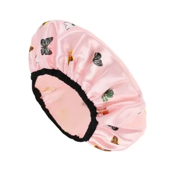 Unique Bargains Women's Butterfly Bath Cap Pink 1 Pc image {3}