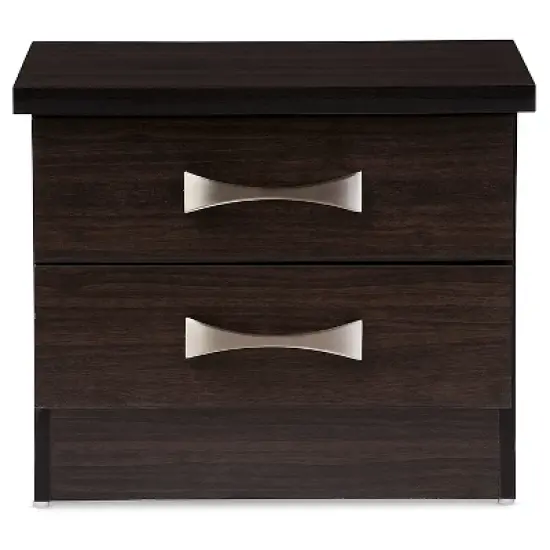 Colburn Modern And Contemporary 2 - Drawer Wood Storage Nightstand Bedside Table - Dark Brown Finish - Baxton Studio image {1}