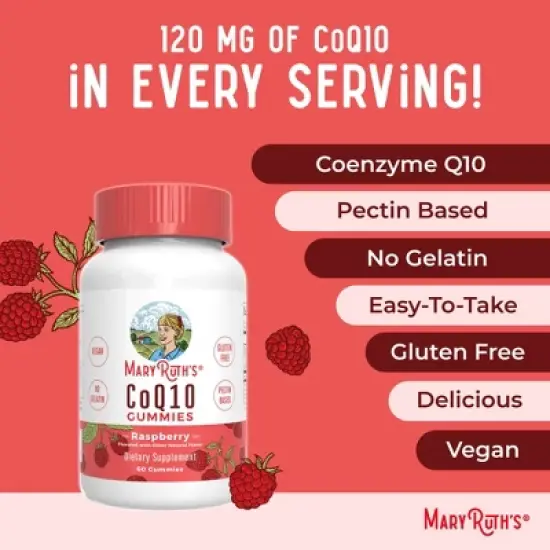 MaryRuth's CoQ10 Gummies, Raspberry, 60 ct image {7}