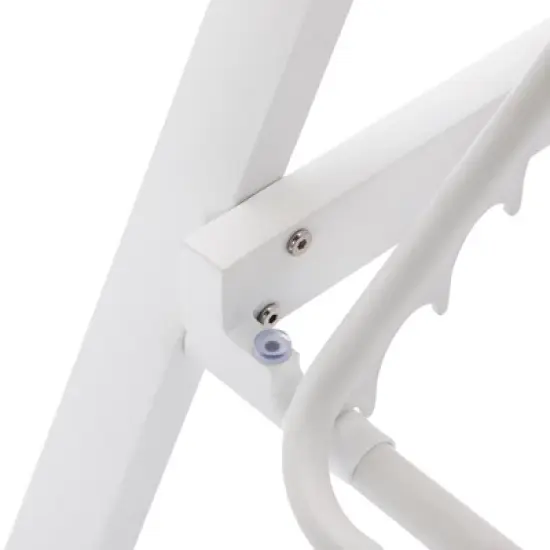 LeisureMod Marlin Patio Sling Chaise Lounge Chair With Arms in White Aluminum image {9}