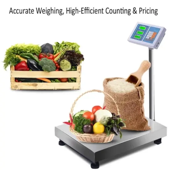 Costway 660lbs Weight Computing Digital Floor Platform Scale Postal Shipping Mailing image {1}
