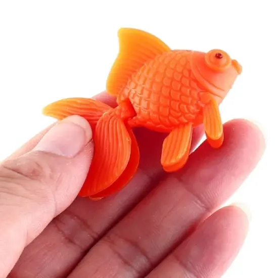 Unique Bargains Aquarium Fish Tank Plastic Goldfish Ornament Orange 3 Pcs image {2}