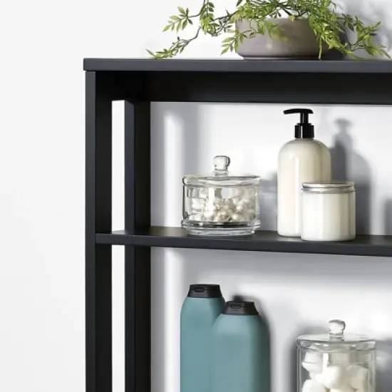 Wooden Wall Shelf Matte Black - Zenna Home image {3}