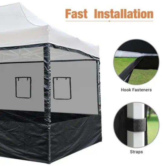 Instahibit 4 Half Mesh Sidewalls for 15x10 Ft Pop Up Canopy Tent w/ Window Food Vendor Fair image {4}