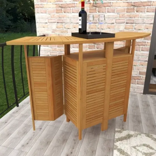 Patio Bar Table Teak - Olivia & May image {5}