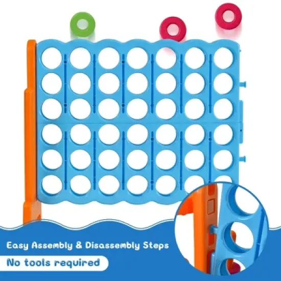 Costway Giant 4 in A Row Jumbo 4-to-Score Game Set W/Storage Carrying Bag for Kids Adult image {2}