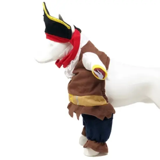 Pet Life 'Captain Snuggles' Pirate Uniform Dog Costume image {1}