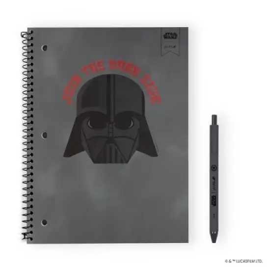 Yoobi Star Wars 1 Subject Notebooks 8"x10.5" Wide Ruled with Pen Darth Vader, School Supplies image {6}