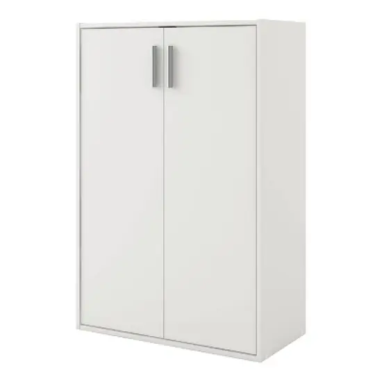 24/7 Shop At Home 35.27" Silkpath Modern 3 Tier Doors Stackable and Modular Bookcase image {17}