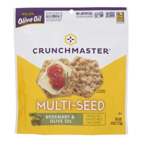 Crunchmaster Multi-Seed Rosemary & Olive Oil Crackers - Case of 12/4 oz image {1}