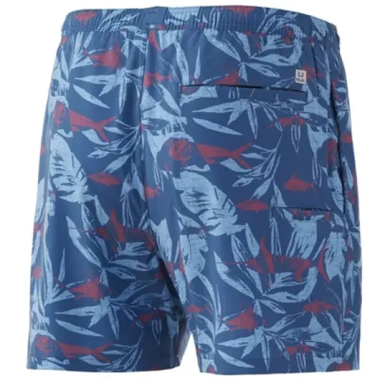 HUK Men's Pursuit Ocean Palm Volley Bathing Suit Swim Shorts image {1}