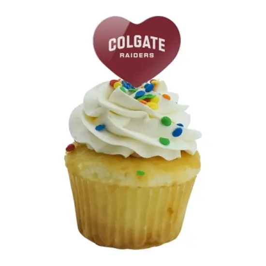 Colgate University Raiders Logo Heart Love Cupcake Picks Toppers Decoration Set of 6 image {4}