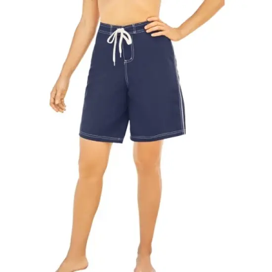 Swim 365 Women&rsquo;s Plus Size Contrast-Trim Long Boardshort image {4}