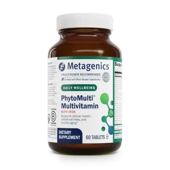 Metagenics PhytoMulti Multivitamin with Iron&mdash;Daily vitamins with phytonutrients, iron, zinc & B6 for men and women&mdash;60 tablets. image {8}