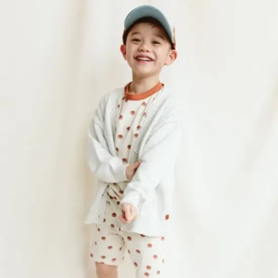 goumikids kids organic cotton knit button-up cardigan image {4}
