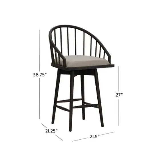 Braddock Spindle Back Memory Return Swivel Counter Height Barstool Rubbed Black - Hillsdale Furniture image {11}