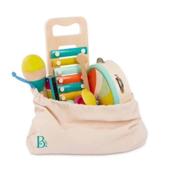 B. toys - Wooden Instrument Set - Xylophone, Tambourine, Harmonica & More - Make A Melody - 9pc image {3}