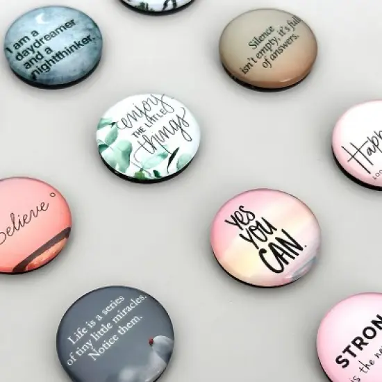 Wrapables Crystal Glass Magnets, Refrigerator Magnets for Office Whiteboards, Cabinets, Lockers (Set of 12), Motivational image {2}