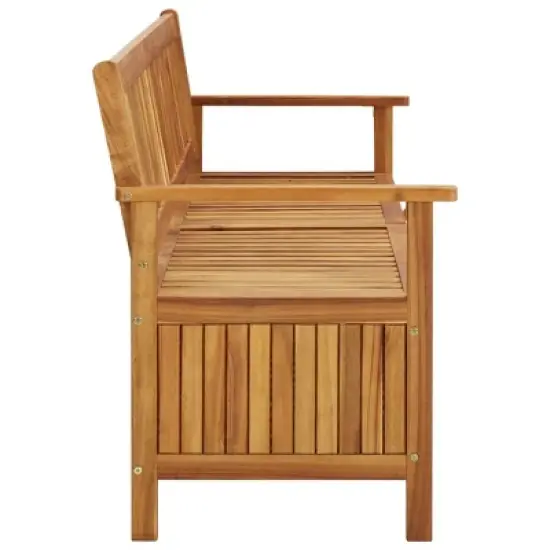 vidaXL Patio Storage Bench 66.9" Solid Acacia Wood image {2}