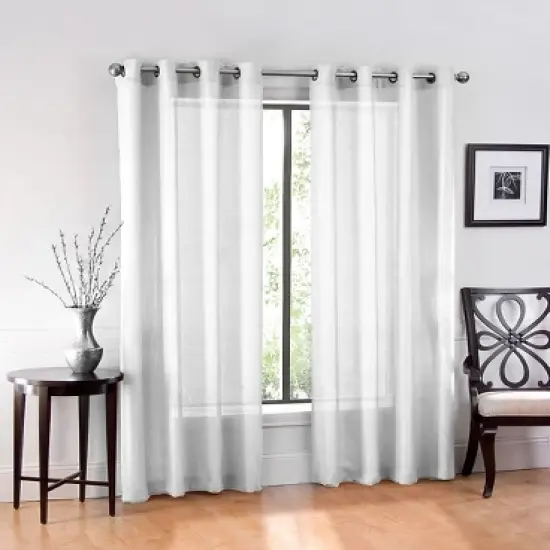 GoodGram Ultra Luxurious Elegant Sheer Grommet Single Curtain Panel image {2}