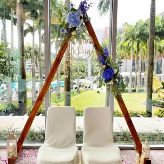 Artloge 2 PCS Heavy Duty Nesting Triangle Wedding Arch Backdrop Stand Ceremony Archway Backdrop Frame for Outdoor Garden Wedding Background Decor image {6}