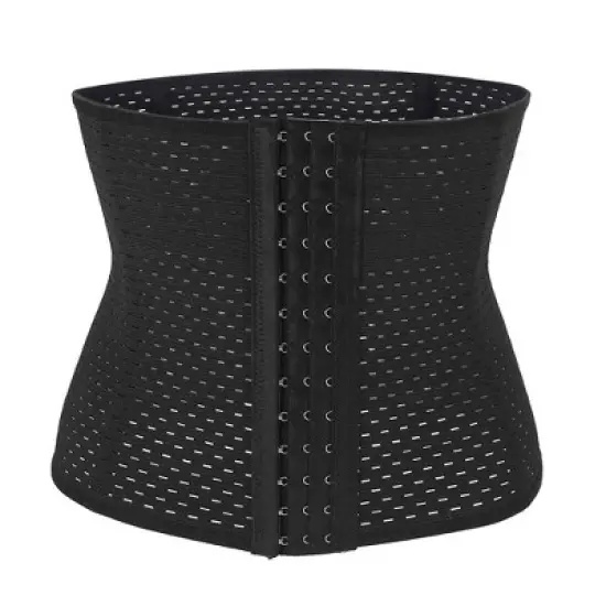 Unique Bargains Women Breathable Body Shaper Waist Trainer Cincher Underbust Corset Shapewear Black image {4}