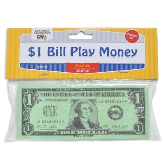 Learning Advantage One Dollar Play Bills, Set of 100 image {5}